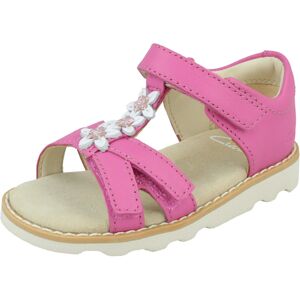 (White, UK 5 Infant) Girls Clarks Casual Sandals Crown Flower (White, UK 5 Infant) Girls Clarks Casual Sandals Crown Flower