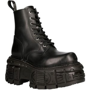 (44) New Rock M-MILI084N-S5 Unisex Black Leather Boots (44) New Rock M-MILI084N-S5 Unisex Black Leather Boots