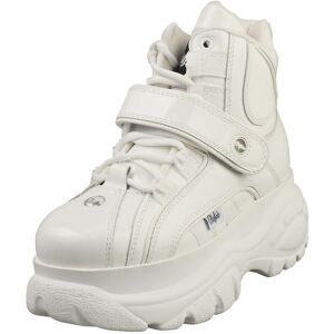 (6.5) Buffalo Calf Leather Patent Womens Platform Boots in White (6.5) Buffalo Calf Leather Patent Womens Platform Boots in White