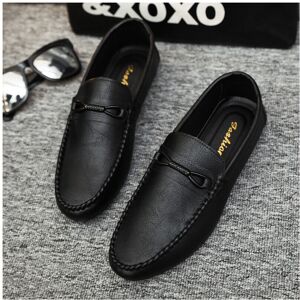 Unbranded (black Beige-40) Men's Casual Leather Shoes British Soft-soled Loafers Shoes Fla Unbranded (black Beige-40) Men's Casual Leather Shoes British Soft-soled Loafers Shoes Fla