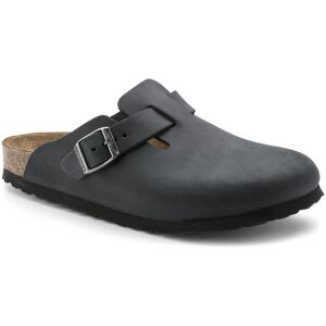 (8 UK) Unisex Birkenstock Leather Clogs Black Regular fit (8 UK) Unisex Birkenstock Leather Clogs Black Regular fit