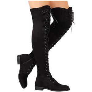 Unbranded (38) Lace Up Over Knee Boots Women Low Heel Boots Winter Flock Knee High Flats S Unbranded (38) Lace Up Over Knee Boots Women Low Heel Boots Winter Flock Knee High Flats S