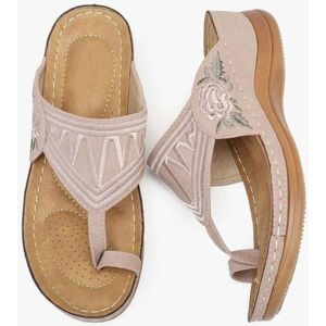 Unbranded (Pink, 42) Women's Wedge Flip Flops Arch Support High Increased Solid Color Sand Unbranded (Pink, 42) Women's Wedge Flip Flops Arch Support High Increased Solid Color Sand