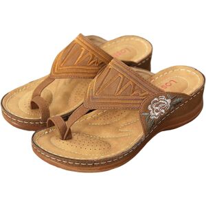 Unbranded (Dark Brown, 41) Women's Wedge Flip Flops Arch Support High Increased Solid Colo Unbranded (Dark Brown, 41) Women's Wedge Flip Flops Arch Support High Increased Solid Colo