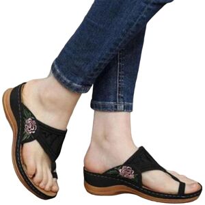 Unbranded (Black, 39) Women's Wedge Flip Flops Arch Support High Increased Solid Color San Unbranded (Black, 39) Women's Wedge Flip Flops Arch Support High Increased Solid Color San