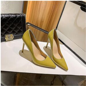 Unbranded (yellow 10cm, 34) Women Red Sole Pumps New Sexy Bottom Pointed Toe Black Thin Hi Unbranded (yellow 10cm, 34) Women Red Sole Pumps New Sexy Bottom Pointed Toe Black Thin Hi