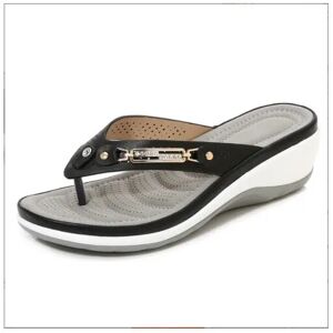 Unbranded (Black, EU 37=UK 4) Ladies Arch Support Casual Sandals Slippers Flip Flops Wedge Unbranded (Black, EU 37=UK 4) Ladies Arch Support Casual Sandals Slippers Flip Flops Wedge