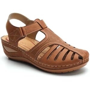 Unbranded (Brown, UK 6.5) Womens Summer Low Wedge Sandals Ladies Orthopedic Closed Toe Sli Unbranded (Brown, UK 6.5) Womens Summer Low Wedge Sandals Ladies Orthopedic Closed Toe Sli