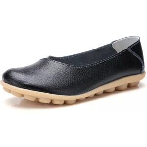 Unbranded (Black, 7) Women Slip On Loafer Casual Leather Nurse Moccasin Shallow Shoes Flat Unbranded (Black, 7) Women Slip On Loafer Casual Leather Nurse Moccasin Shallow Shoes Flat