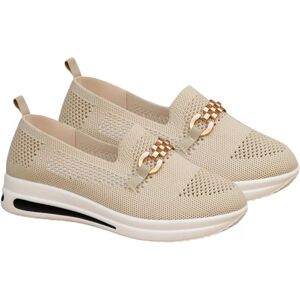 Unbranded (Beige, UK 6 / EU 39) Womens Flat Loafers Trainers Pumps Slip On Casual Ladies C Unbranded (Beige, UK 6 / EU 39) Womens Flat Loafers Trainers Pumps Slip On Casual Ladies C