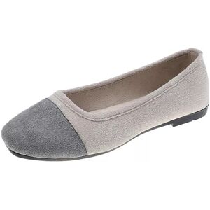 Unbranded (Light Grey, UK Size 4=Tag Size 37) Ladies Flats Square Toe Pumps Womens Formal Unbranded (Light Grey, UK Size 4=Tag Size 37) Ladies Flats Square Toe Pumps Womens Formal