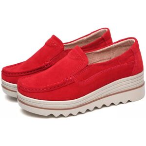 Unbranded (Red, UK Size 5.5=Tag Size 39) Women Loafers Comfort Wedge Loafer Ladies Office Unbranded (Red, UK Size 5.5=Tag Size 39) Women Loafers Comfort Wedge Loafer Ladies Office