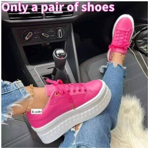 Unbranded (Pink, 39?Foot Length24.5cm/9.8in) Ladies Shoes Thick Soled Chunky Pumps Trainer Unbranded (Pink, 39?Foot Length24.5cm/9.8in) Ladies Shoes Thick Soled Chunky Pumps Trainer
