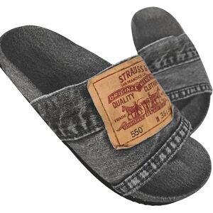 Unbranded (Gray, 43) Women's Stylish Denim Slides Handmade Denim Slip-on Slippers Of Recyc Unbranded (Gray, 43) Women's Stylish Denim Slides Handmade Denim Slip-on Slippers Of Recyc