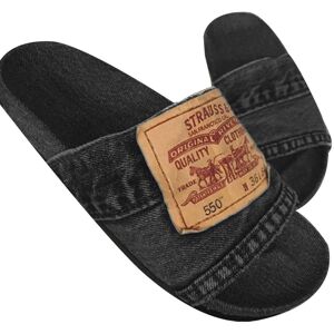 Unbranded (Black, 43) Women's Stylish Denim Slides Handmade Denim Slip-on Slippers Of Recy Unbranded (Black, 43) Women's Stylish Denim Slides Handmade Denim Slip-on Slippers Of Recy