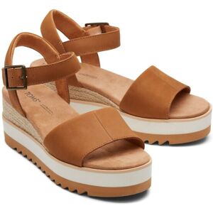 (Brown, 6 (Adults')) TOMS Diana Leather Women's Tan Wedges (Brown, 6 (Adults')) TOMS Diana Leather Women's Tan Wedges