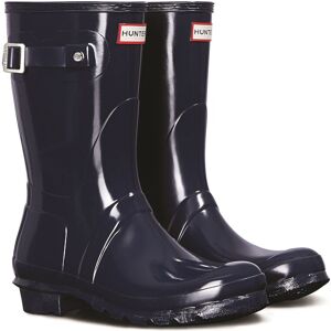 (Blue, 6 (Adults')) Hunter Original Short Gloss Rubber Women's Navy Wellington B (Blue, 6 (Adults')) Hunter Original Short Gloss Rubber Women's Navy Wellington B