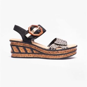 (UK 5 / EU 38) Rieker 68176-00 Womens Sandals Black Multi (UK 5 / EU 38) Rieker 68176-00 Womens Sandals Black Multi