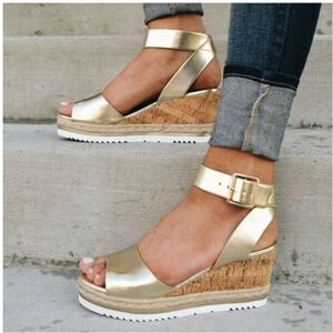 Unbranded (Gold, EU43) Ankle Strap Womens Open Toe Platform Wedges Sandals Ladies Shoes Su Unbranded (Gold, EU43) Ankle Strap Womens Open Toe Platform Wedges Sandals Ladies Shoes Su