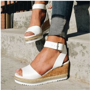Unbranded (White, EU37) Ankle Strap Womens Open Toe Platform Wedges Sandals Ladies Shoes S Unbranded (White, EU37) Ankle Strap Womens Open Toe Platform Wedges Sandals Ladies Shoes S