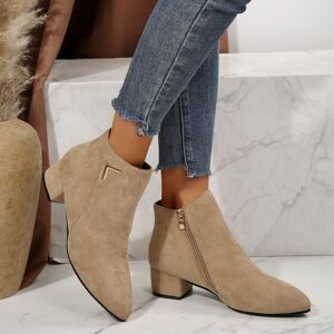 Unbranded (Beige, 39) Versatile Suede Womens Ankle Boots With Classic Design For Spring Au Unbranded (Beige, 39) Versatile Suede Womens Ankle Boots With Classic Design For Spring Au