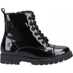 Hush Puppies (9 (Adults'), Black) Lauren Patent Senior Black Girls Lace & Zip School Shoes Hush Puppies (9 (Adults'), Black) Lauren Patent Senior Black Girls Lace & Zip School Shoes