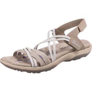 Skechers Women's Reggae Slim-Takes Two Flat Sandal Taupe 8 Skechers Women's Reggae Slim-Takes Two Flat Sandal Taupe 8