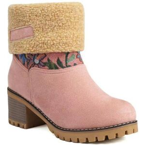Unbranded (Pink, 39) Womens Elegant Thick Sole High Heel Snow Boots With Interior Cozy Cot Unbranded (Pink, 39) Womens Elegant Thick Sole High Heel Snow Boots With Interior Cozy Cot