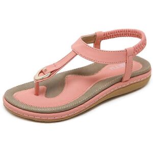 Unbranded (41, Pink) Summer new women's sandals metal buckle casual comfortable flat shoes Unbranded (41, Pink) Summer new women's sandals metal buckle casual comfortable flat shoes