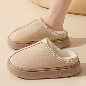 Unbranded (Khaki, 36-37?Foot Length23-23.5cm) Color Velvet Solid Splicing Thick Sole Light Unbranded (Khaki, 36-37?Foot Length23-23.5cm) Color Velvet Solid Splicing Thick Sole Light
