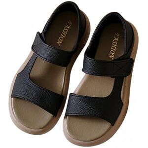 Unbranded (36, Black) Thick Sole Women's Stylish Leather Sandals Comfortable Breathable Sh Unbranded (36, Black) Thick Sole Women's Stylish Leather Sandals Comfortable Breathable Sh