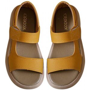 Unbranded (37, Yellow) Thick Sole Women's Stylish Leather Sandals Comfortable Breathable S Unbranded (37, Yellow) Thick Sole Women's Stylish Leather Sandals Comfortable Breathable S