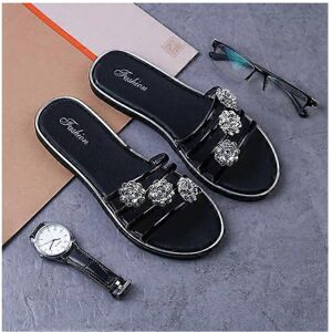 Unbranded (38, A black) Women's Flat Flip Flops Fashion Casual Slippers Flower Lightweight Unbranded (38, A black) Women's Flat Flip Flops Fashion Casual Slippers Flower Lightweight