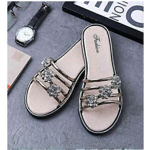 Unbranded (36, A gold) Women's Flat Flip Flops Fashion Casual Slippers Flower Lightweight Unbranded (36, A gold) Women's Flat Flip Flops Fashion Casual Slippers Flower Lightweight