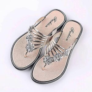 Unbranded (40, gold) Women's Flat Flip Flops Fashion Casual Slippers Flower Lightweight Sa Unbranded (40, gold) Women's Flat Flip Flops Fashion Casual Slippers Flower Lightweight Sa