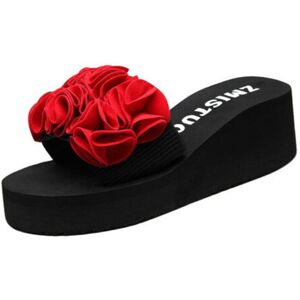 Unbranded (Red, EU41) Summer Flower Women Beach Flip Flops Platform Sandals Wedge Antislip Unbranded (Red, EU41) Summer Flower Women Beach Flip Flops Platform Sandals Wedge Antislip