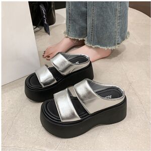 Unbranded (Silver, 37) Platform Womens Modern Slide Sandals Versatile Summer Casual Shoes Unbranded (Silver, 37) Platform Womens Modern Slide Sandals Versatile Summer Casual Shoes