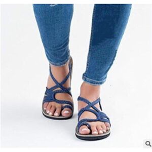 Unbranded (Blue, EU41) Bohemian Flip Flat Flops Sandals Summer Womens Bandages Casual Beac Unbranded (Blue, EU41) Bohemian Flip Flat Flops Sandals Summer Womens Bandages Casual Beac