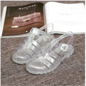 Unbranded (Silver, EU38) Retro Womens Buckle Flat Heel Casual Summer Beach Sandals Jelly S Unbranded (Silver, EU38) Retro Womens Buckle Flat Heel Casual Summer Beach Sandals Jelly S