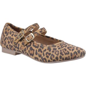 (Brown, 5 (Adults')) Hush Puppies Nancy Mary Jane Leather Women's Leopard Flats (Brown, 5 (Adults')) Hush Puppies Nancy Mary Jane Leather Women's Leopard Flats