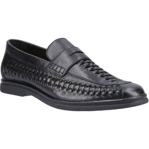 (Black, 11 (Adults')) Hush Puppies Bowie Leather Men's Black Loafers (Black, 11 (Adults')) Hush Puppies Bowie Leather Men's Black Loafers