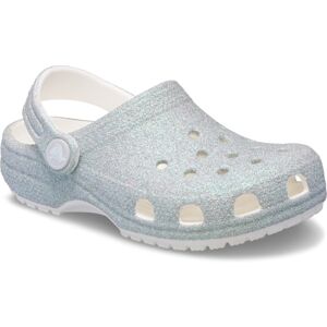 (White, 5 (Adults')) Crocs Classic Glitter Clog Thermoplastic White Loafers (White, 5 (Adults')) Crocs Classic Glitter Clog Thermoplastic White Loafers