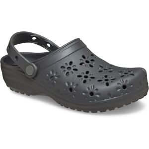 (Black, 8 (Adults')) Crocs Classic Floral Cut Out Thermoplastic Black Sand Clogs (Black, 8 (Adults')) Crocs Classic Floral Cut Out Thermoplastic Black Sand Clogs