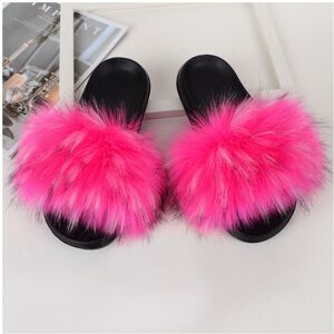 Unbranded (Rosered, EU40-EU41) Fur Faux Women Slippers Soft Fluffy Sandals Girls Home Outd Unbranded (Rosered, EU40-EU41) Fur Faux Women Slippers Soft Fluffy Sandals Girls Home Outd