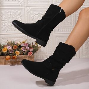 Unbranded (Black, 42) Suede Retro Elegant Mid Calf Cowboy Boots For Women With Warm Interi Unbranded (Black, 42) Suede Retro Elegant Mid Calf Cowboy Boots For Women With Warm Interi