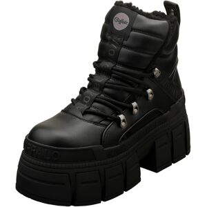 (6) Buffalo Gospher Hike Mid Pad Vegan Womens Platform Boots in Black (6) Buffalo Gospher Hike Mid Pad Vegan Womens Platform Boots in Black