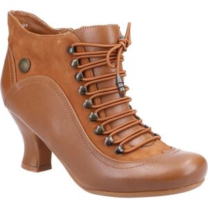 (Tan, UK 6) Hush Puppies Vivianna Wide Fit Brown Leather Victorian Lace Up Boots (Tan, UK 6) Hush Puppies Vivianna Wide Fit Brown Leather Victorian Lace Up Boots