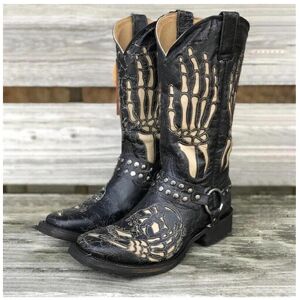 Unbranded (Black, US13=UK10=EU47) Mens Embroidered Cowboy Boots Western Shoes Skull Patter Unbranded (Black, US13=UK10=EU47) Mens Embroidered Cowboy Boots Western Shoes Skull Patter