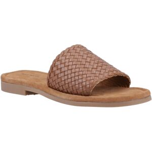 (, ) Hush Puppies Hetty Slide Leather Women's Tan Wide Sandals (, ) Hush Puppies Hetty Slide Leather Women's Tan Wide Sandals