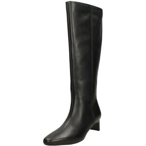 (Black, UK 8) Ladies Clarks Thin Block Heeled Knee High Boots - Edina Tall (Black, UK 8) Ladies Clarks Thin Block Heeled Knee High Boots - Edina Tall